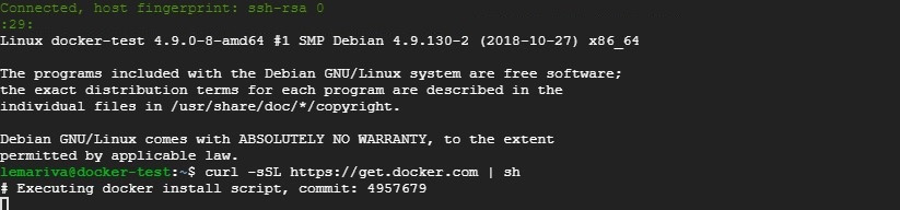 Installing docker on a VM running on GCP