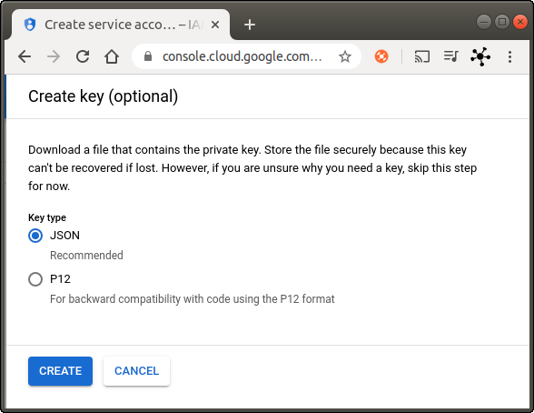 Download the private key