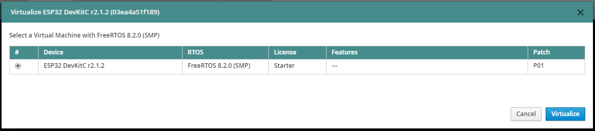 Zerynth: Select VM version