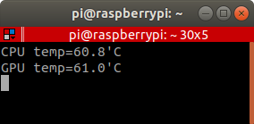 Temperature RPi with Std Kernel