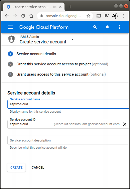 Create a service account