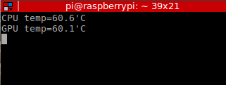 Temperature RPi with Std Kernel