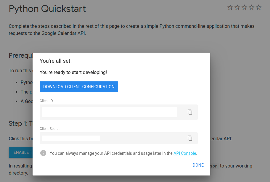 Google Calendar API
