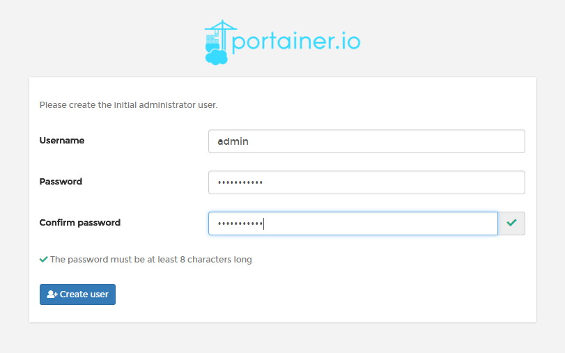 Portainer Interface Login