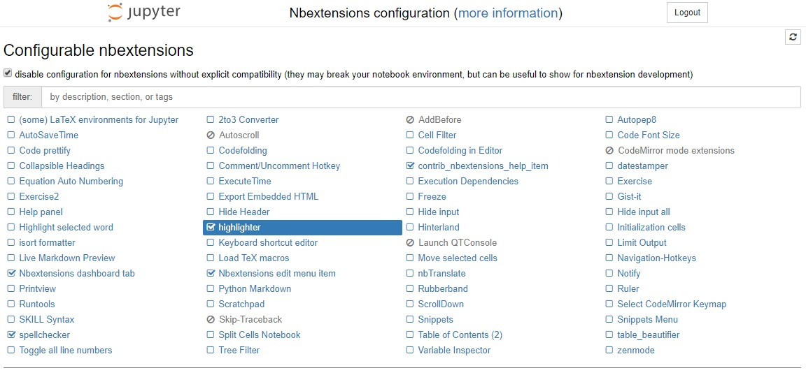 Jupyter Nbextensions